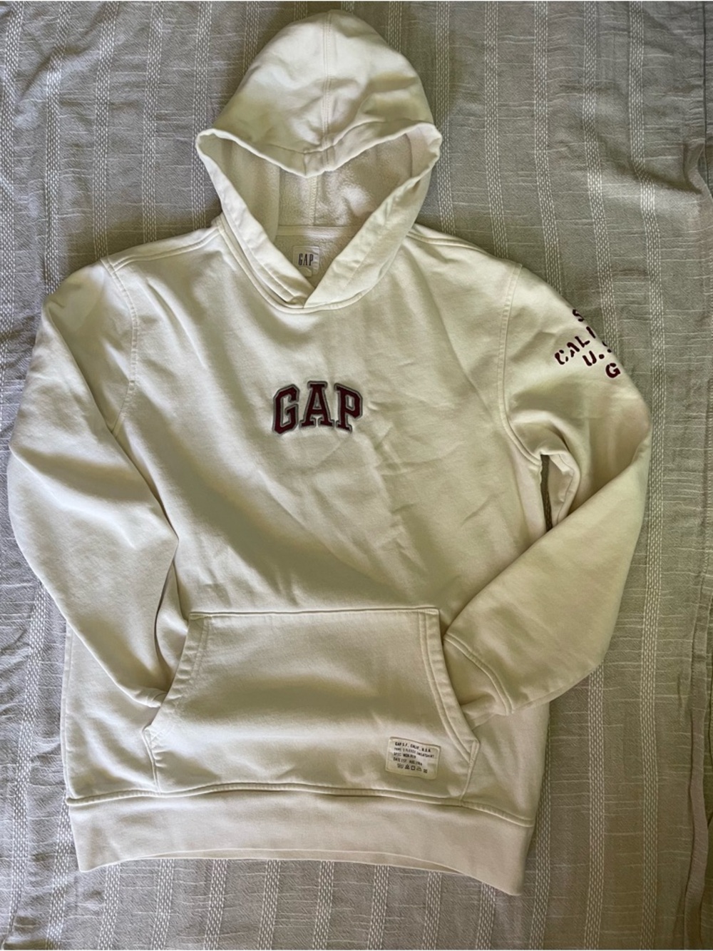 GAP Cream Hoodie with Red Logo